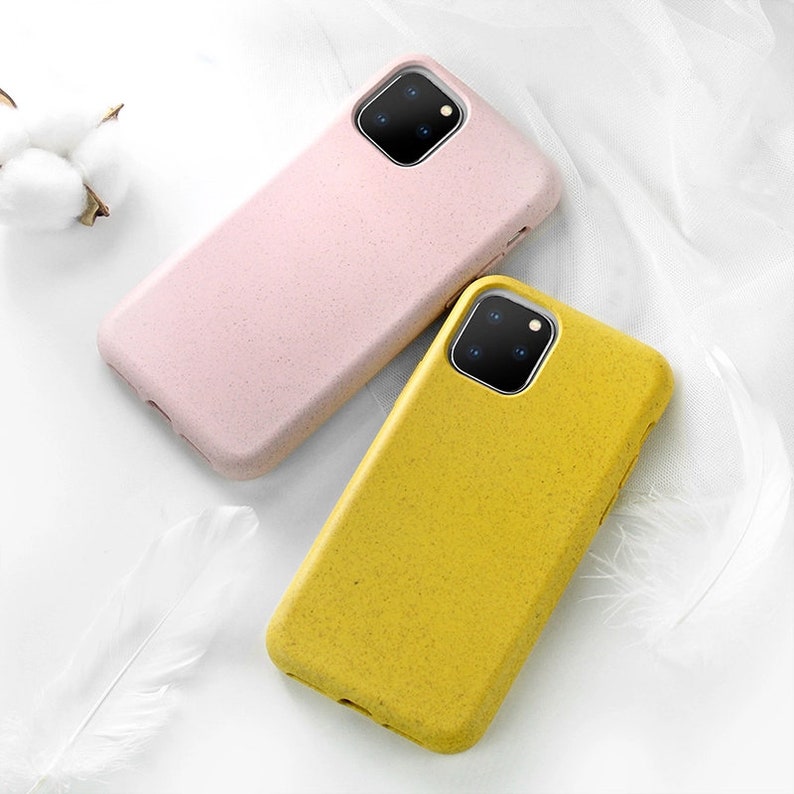 Coque de portable 100% biodégradable et respectueuse de l'environnement pour iPhone 7 8 X XR XS SE 11 12 13 14 Plus Mini Pro Max. Fabriqué à partir de paille de blé. image 3