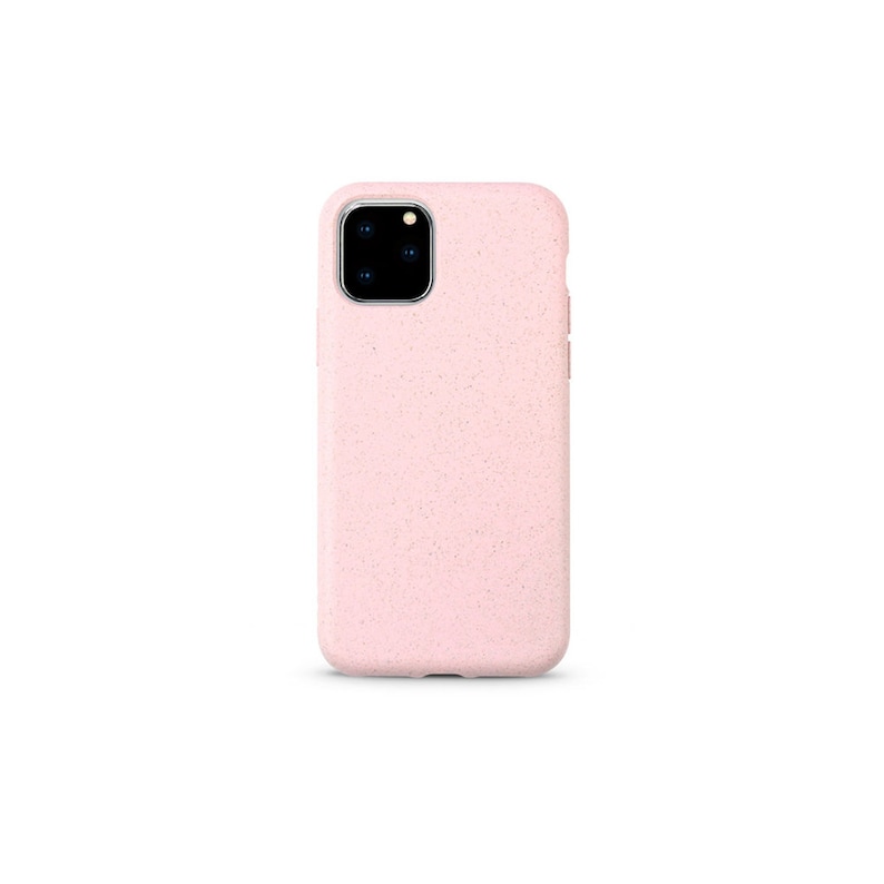 Coque de portable 100% biodégradable et respectueuse de l'environnement pour iPhone 7 8 X XR XS SE 11 12 13 14 Plus Mini Pro Max. Fabriqué à partir de paille de blé. Rose