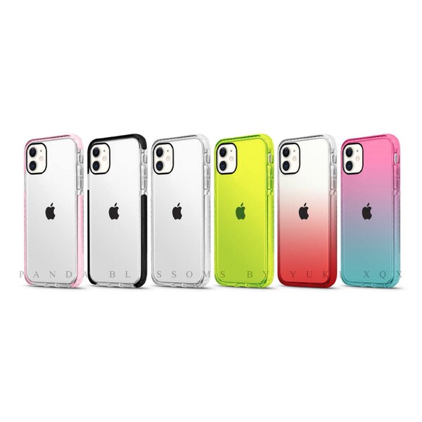 Clear Impact Colour Rainbow Bumper Shock Proof Sleek Luxury Case for iPhone 7 8 X XR XS SE 11 12 13 Mini Pro Max