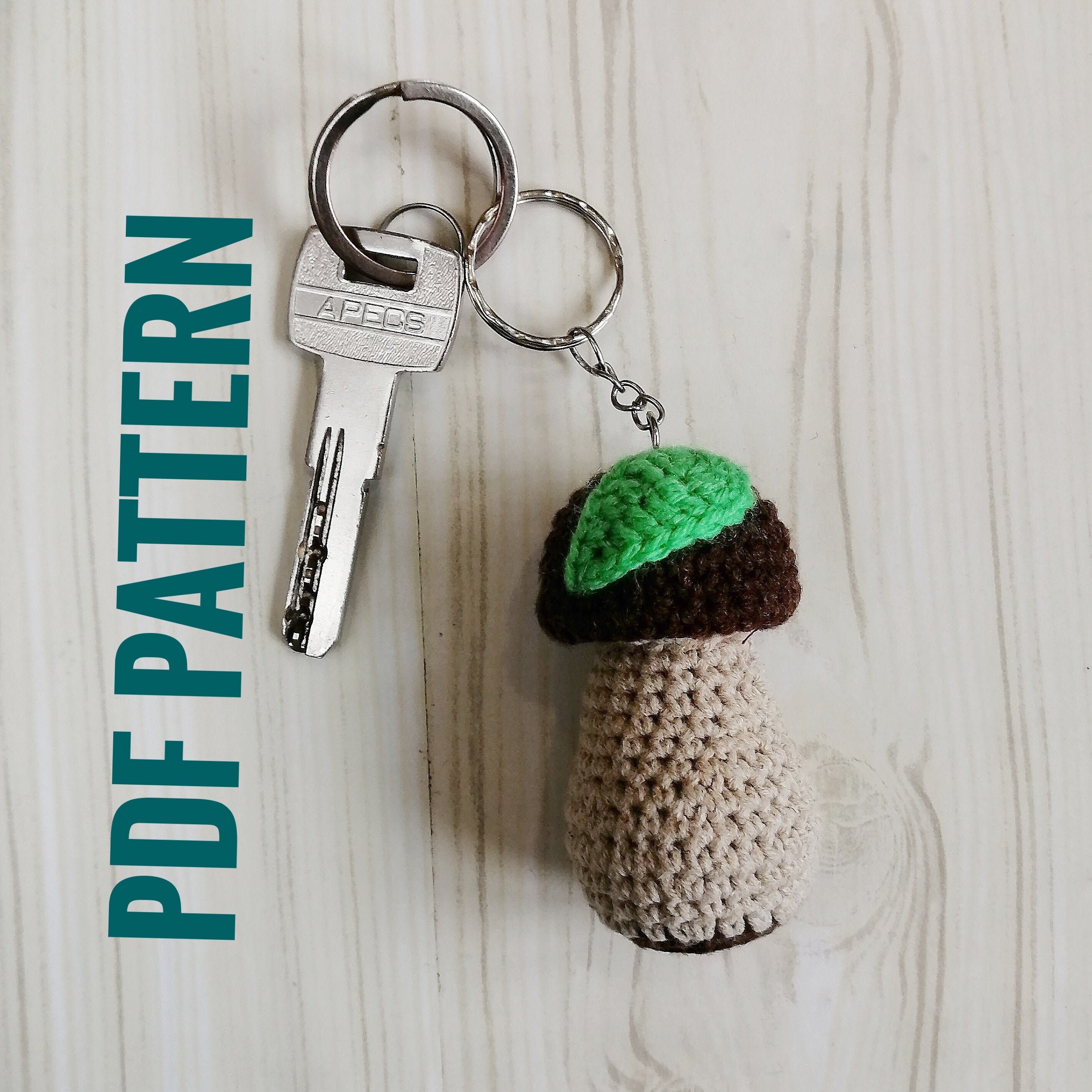 FREE CROCHET PATTERN Crocheted key chain Keychain mushroom Etsy