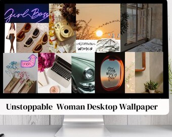 Girl Boss |Hintergrundbild | Beige, Motivationszitat (digitaler Download)
