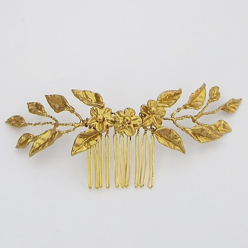 Gold Hair Accessory Gold Leaf Bridal Hair Comb Wedding Hair Etsy
