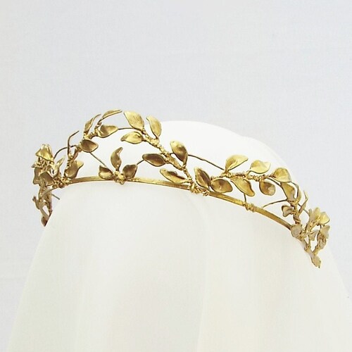 Gold Leaf Tiara Laurel Leaf Flower Crown Bridal Tiara Etsy Australia
