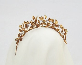 Bronze leaf bridal Crown - Bronze tiara - Bronze bridal tiara #188