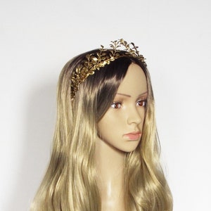 Gold Laurel leaf bridal crown, 114 image 3