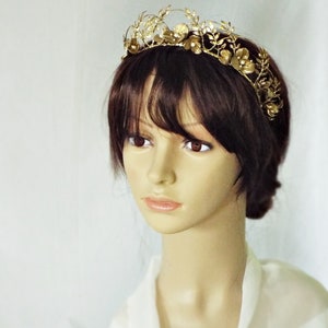 Gold bridal crown, Antique style bridal crown, Bridal tiara 233 image 10