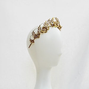 Gold bridal crown, Antique style bridal crown, Bridal tiara 233 image 6