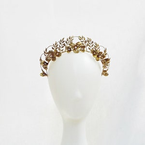 Gold bridal crown, Antique style bridal crown, Bridal tiara 233 image 2