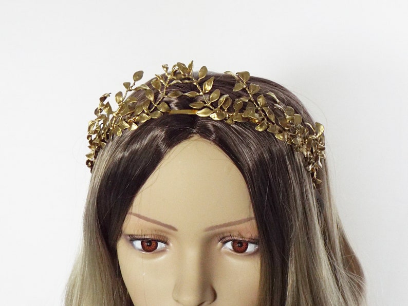 Gold Laurel leaf bridal crown, 114 image 8