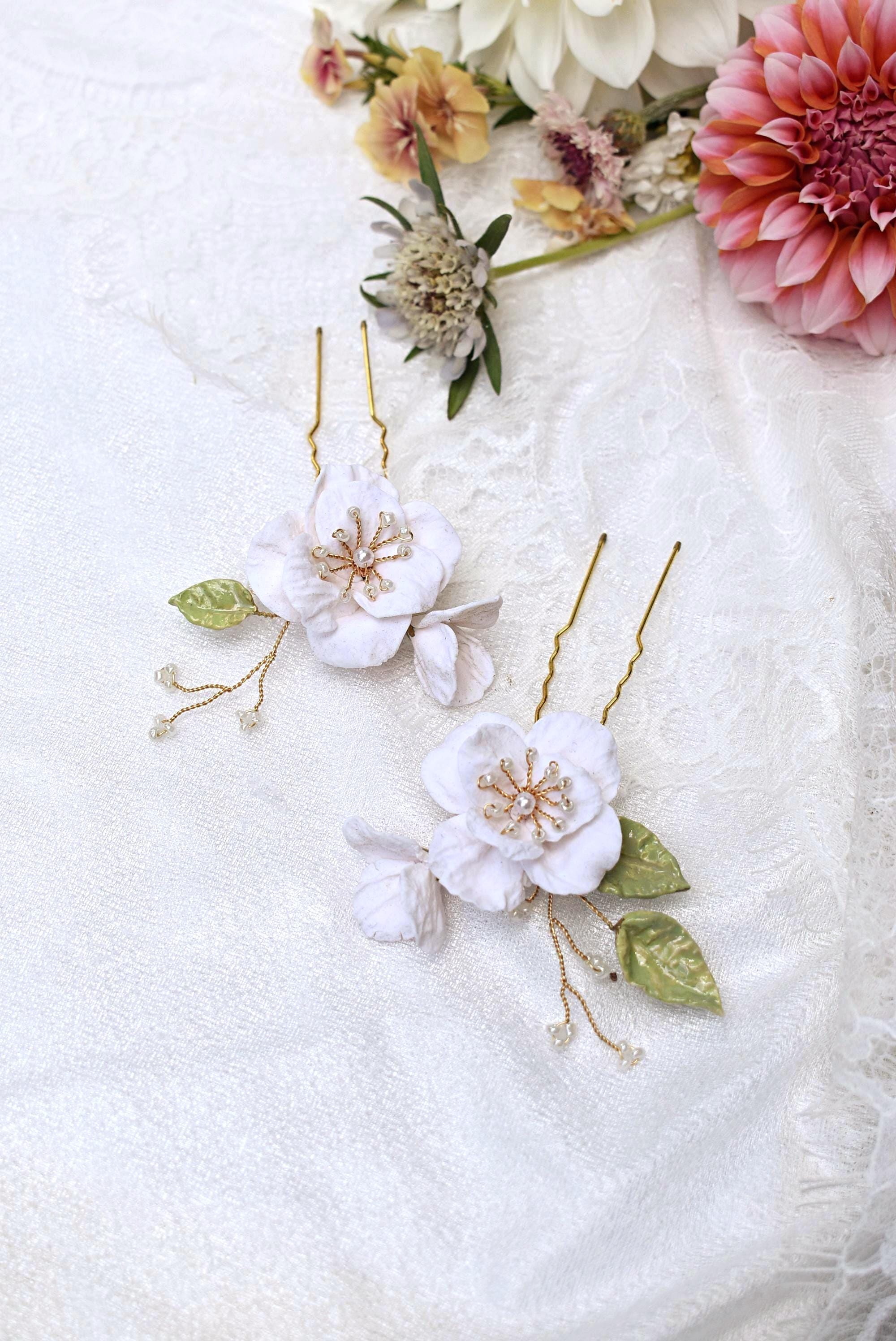 7 Pcs Gold Wedding Hair Pins U-Shaped Pearl Hair Accessories Floral Bridal Hair Pearl Cluster 7 PC Hairpin Set, Wedding Pearl Bridal U Hair  main image 2
