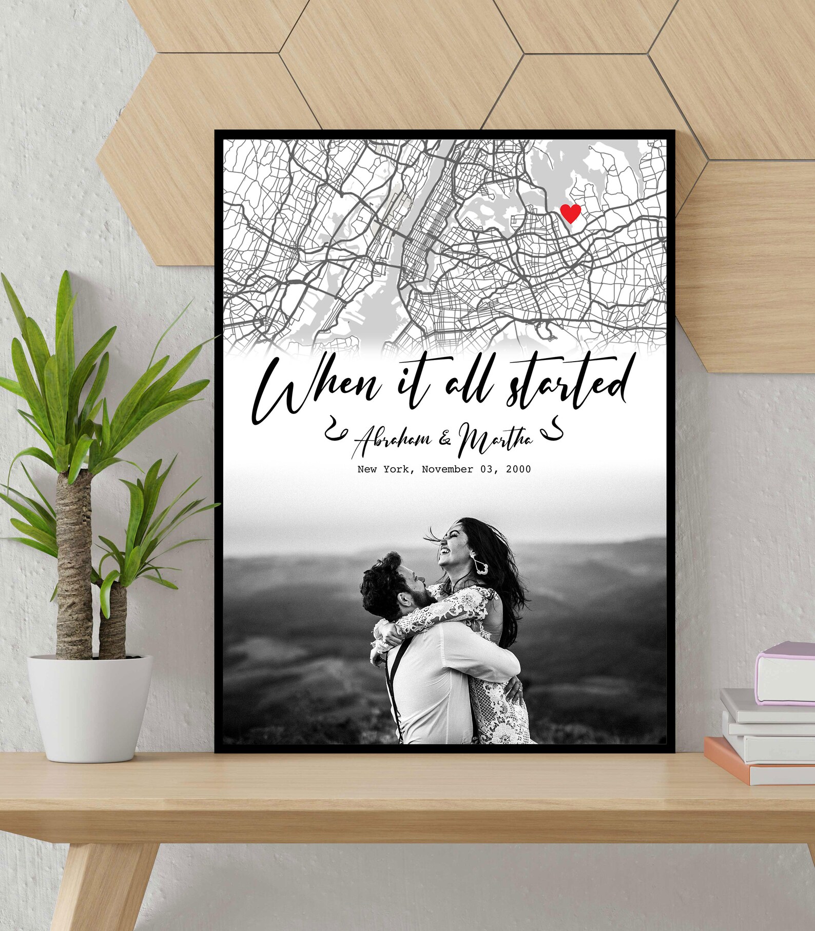 Personalized where it all started map where it all began customized