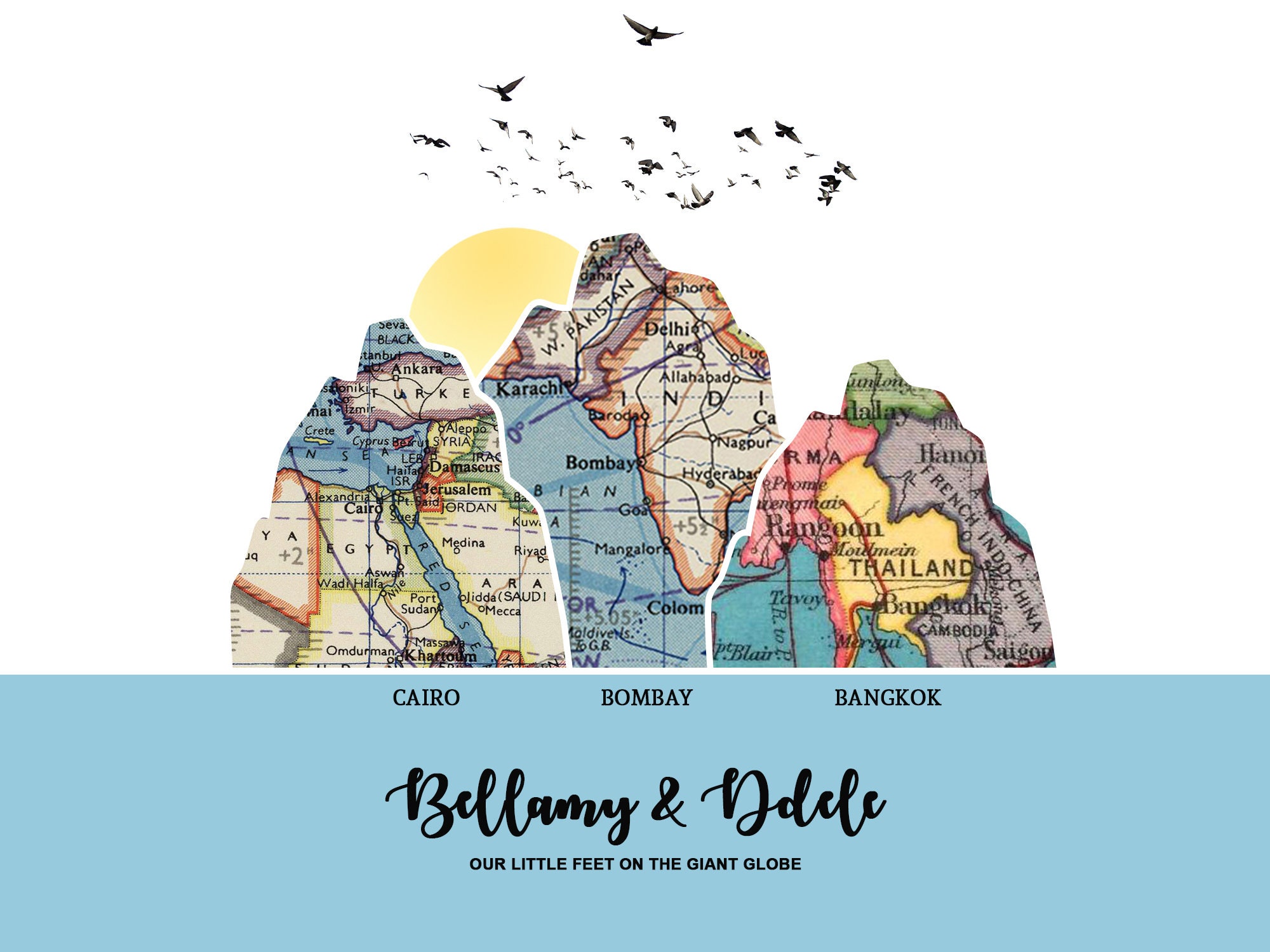 Personalized Adventure Map Print Travel Memories Wall Art  Etsy