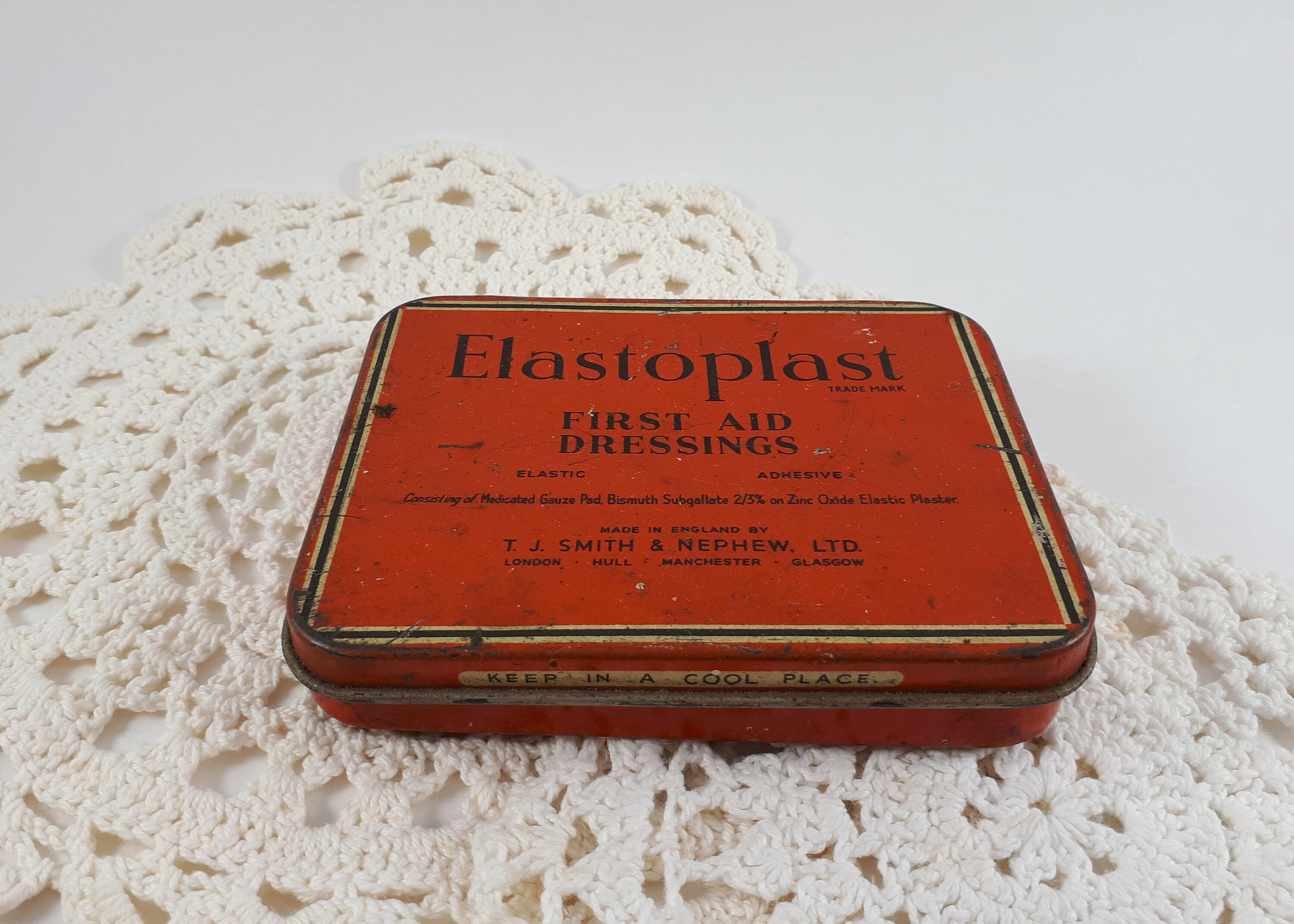 Vintage Elastoplast First Aid Dressing Tin With Hinged Top Etsy UK