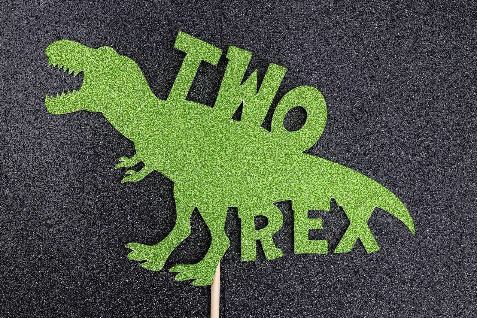 Two Rex Cake Topper, Two Rex Cupcake Topper, T- REX Party Decor ...