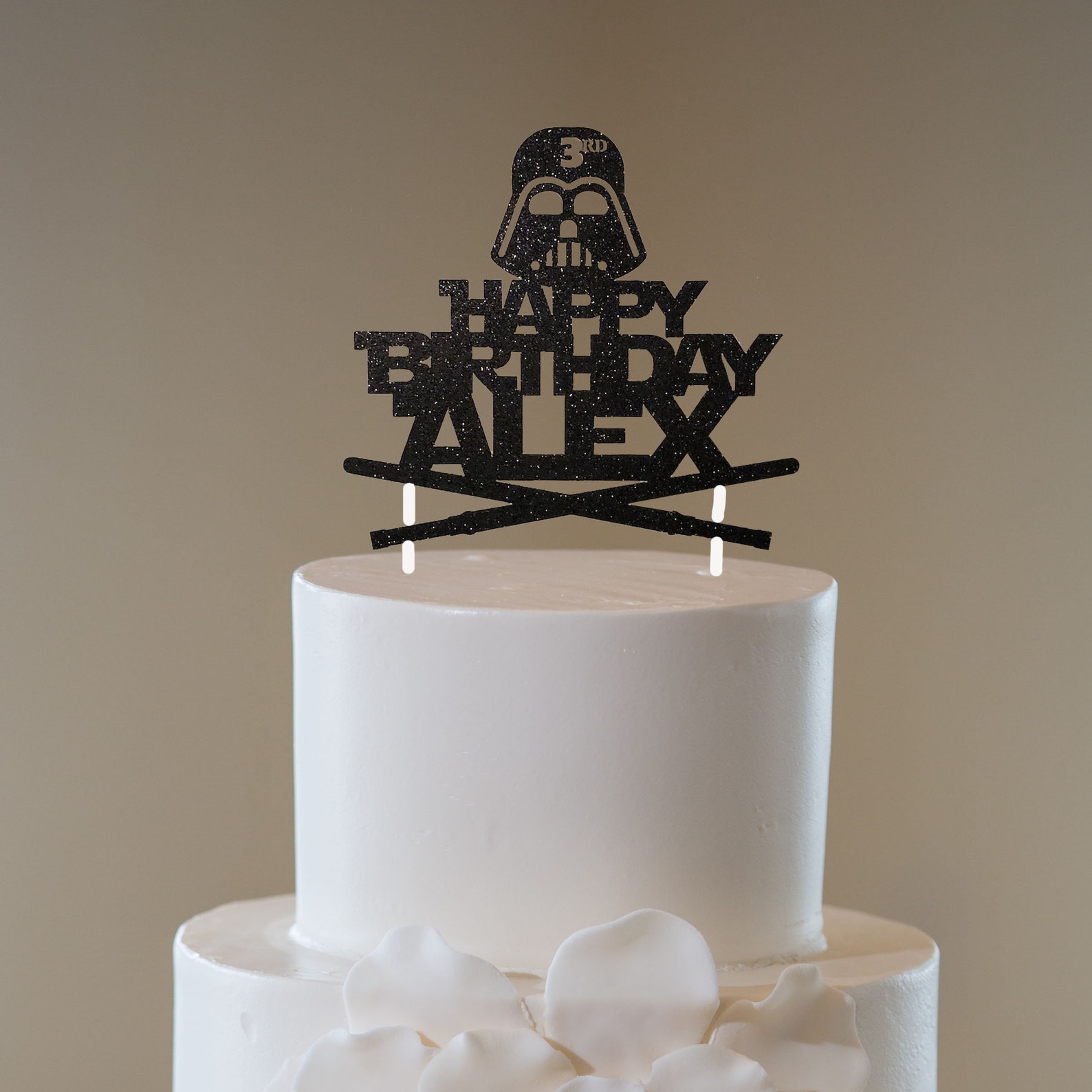 Star Wars Inspired Cake Topper Darth Vader Custom Cake Etsy