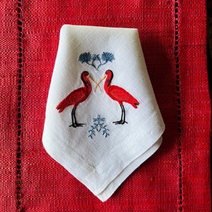 Napkins, Linen, Embroider, Set of 2 or 4