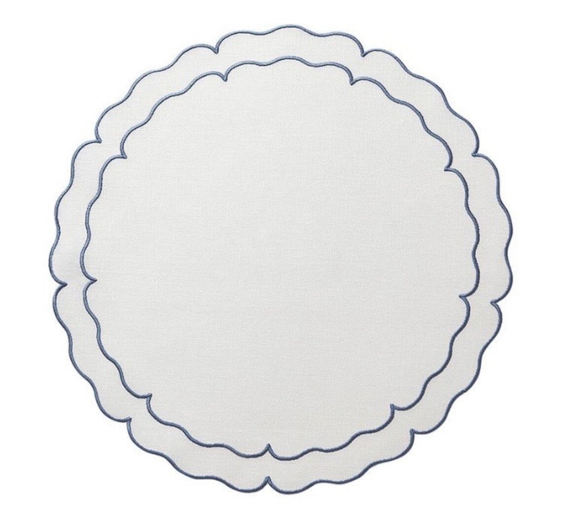 Round Scalloped Placemats Etsy