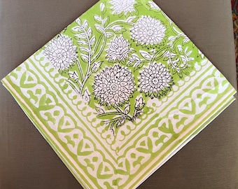 Napkins, Green Floral, Set of 4 or 6