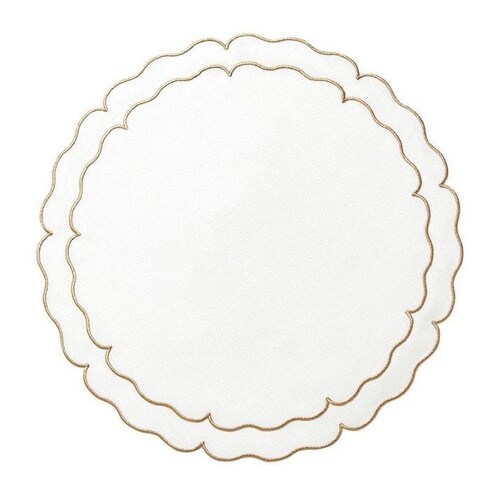 Round Placemats Ivory / Gold Etsy
