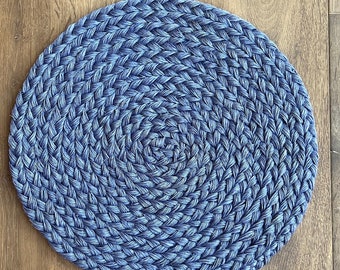 Braided Fique Blue Jean Placemats, set of 4