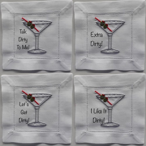 Embroidered Kentucky Derby Cocktail Napkins Etsy