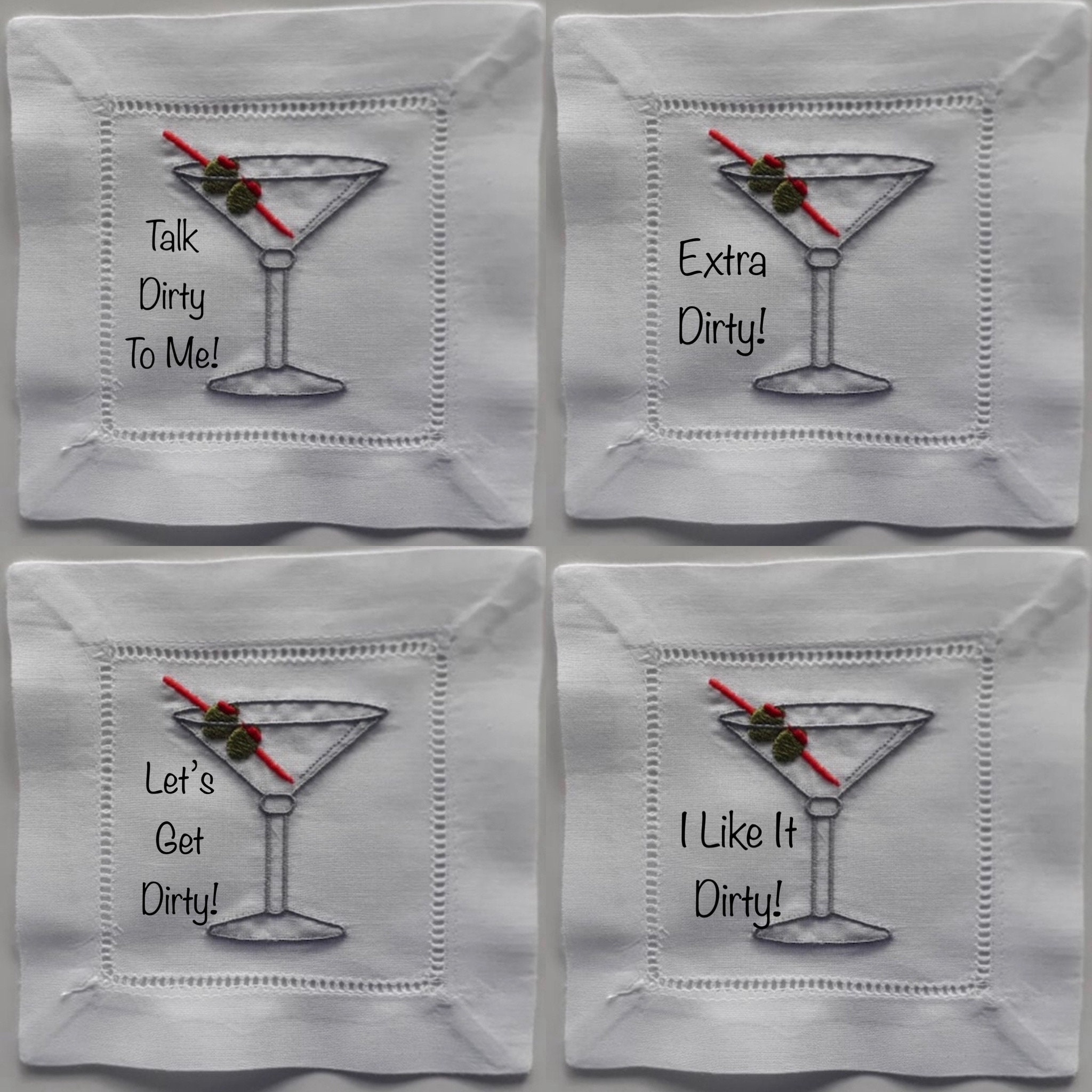Martini Cocktail Napkins Etsy