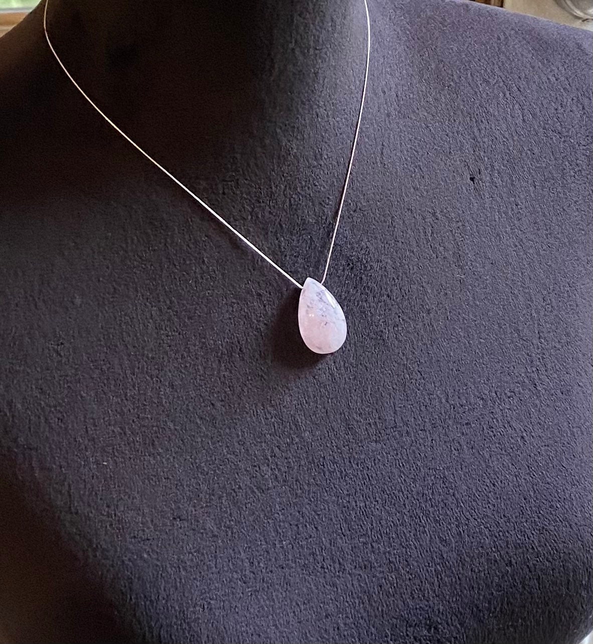 Pink Kunzite Necklace 925 Silver Kunzite Pendant Necklace Etsy Canada