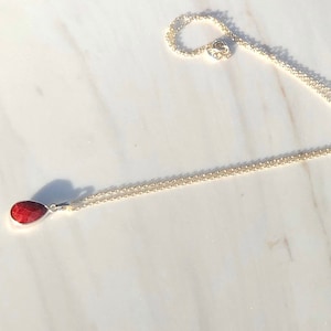 Ruby Necklace, Ruby Silver Necklace, Genuine Ruby Necklace, Gemstone Necklace, Birthstone Necklace, Ruby Jewelry, Natural Stone Necklace