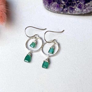 Sterling Silver Mint Green Kyanite Chandelier Earrings,Green Kyanite Earrings, 925 Silver Double Hoop Gemstone Drops, Unique Kyanite Jewelry