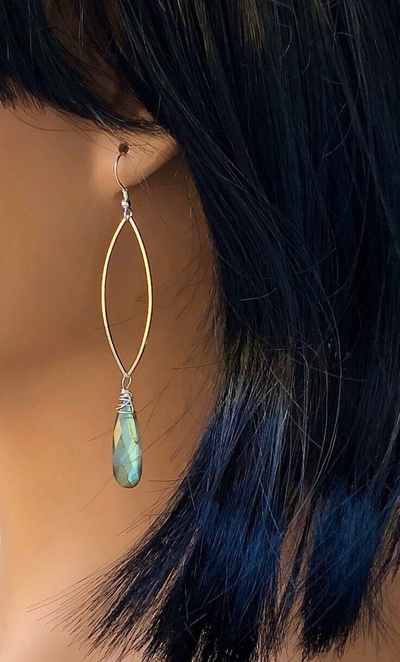 Orecchini in argento sterling 925 con labradorite