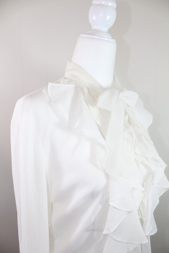 Vintage White Ruffle Blouse