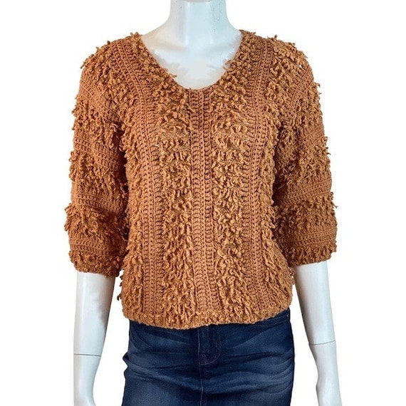 Hand Knit Fringe Sweater - image 4