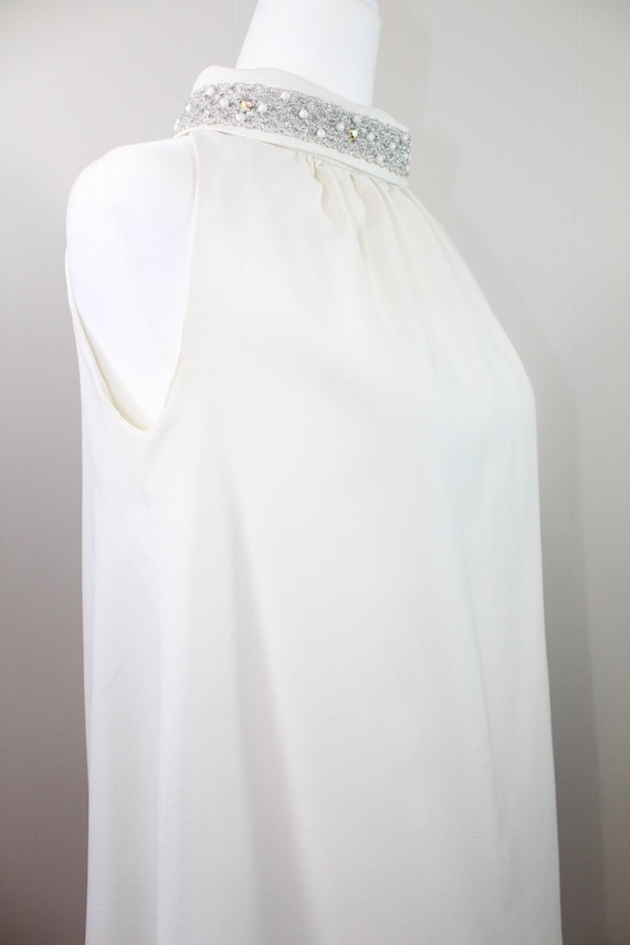 1960s White Mock Neck Dress