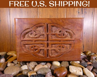 Wooden Gift Box Free Personalizaed Engraving Celtic Love Knot Wooden Box