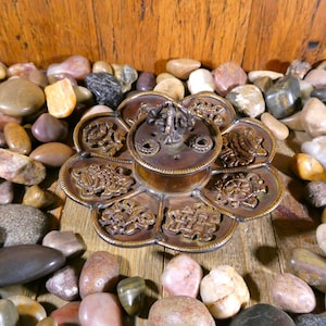 Antiqued Tibetan Lotus Incense Burner - Incense Burner, Tibetan Burner, Incense Holder, Meditation, Yoga, Temple Burner, Stick Incense