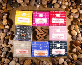 Satya Dhoop Cone Incense Choose Your Scents - Incense, Nag Champa, Sandalwood, Dragon's Blood, White Sage, Cone Incense, Palo Santo, Yoga