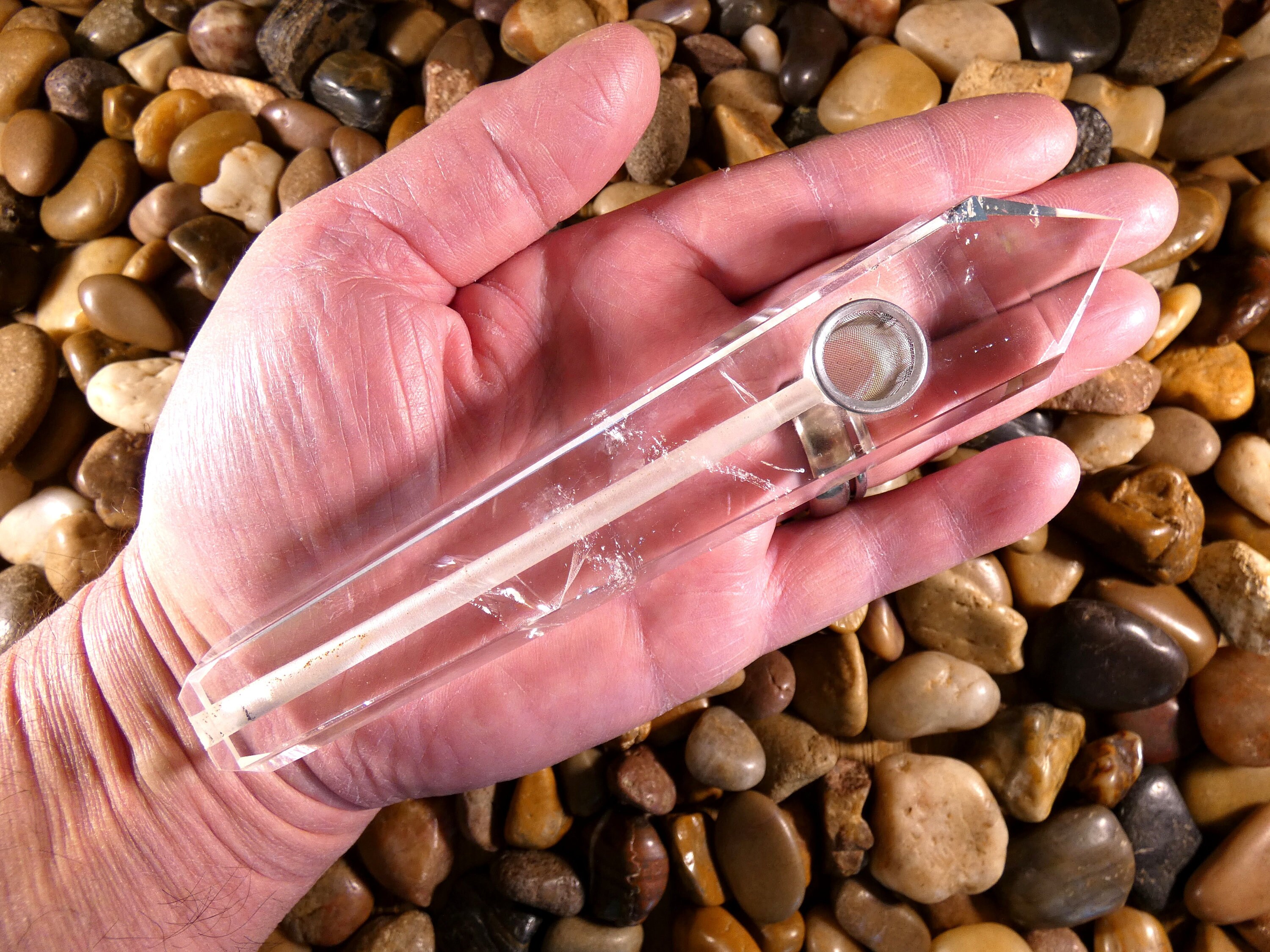 Long Clear Quartz Smoking Pipe Quartz Pipe Crystal Pipe Etsy