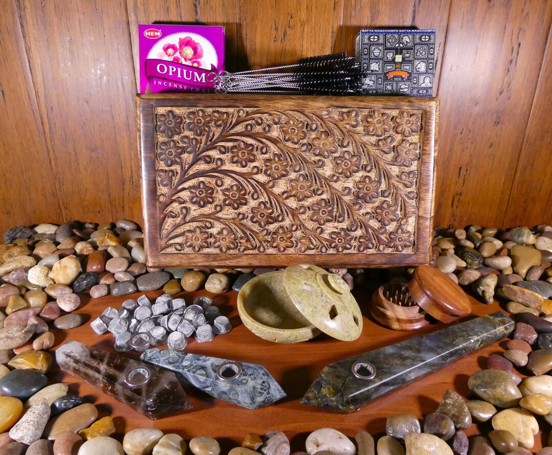 Deluxe Smokers Boxed Gift Set Smoking, Smoker, Handmade Pipe, Incense