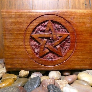 Hand Made Pentagram Indian Wooden Box - Pentagram Box, Wicca, Indian Box, Wooden Box, Handmade Box, Stash Box, Tarot Box, Pendulum Box, Box