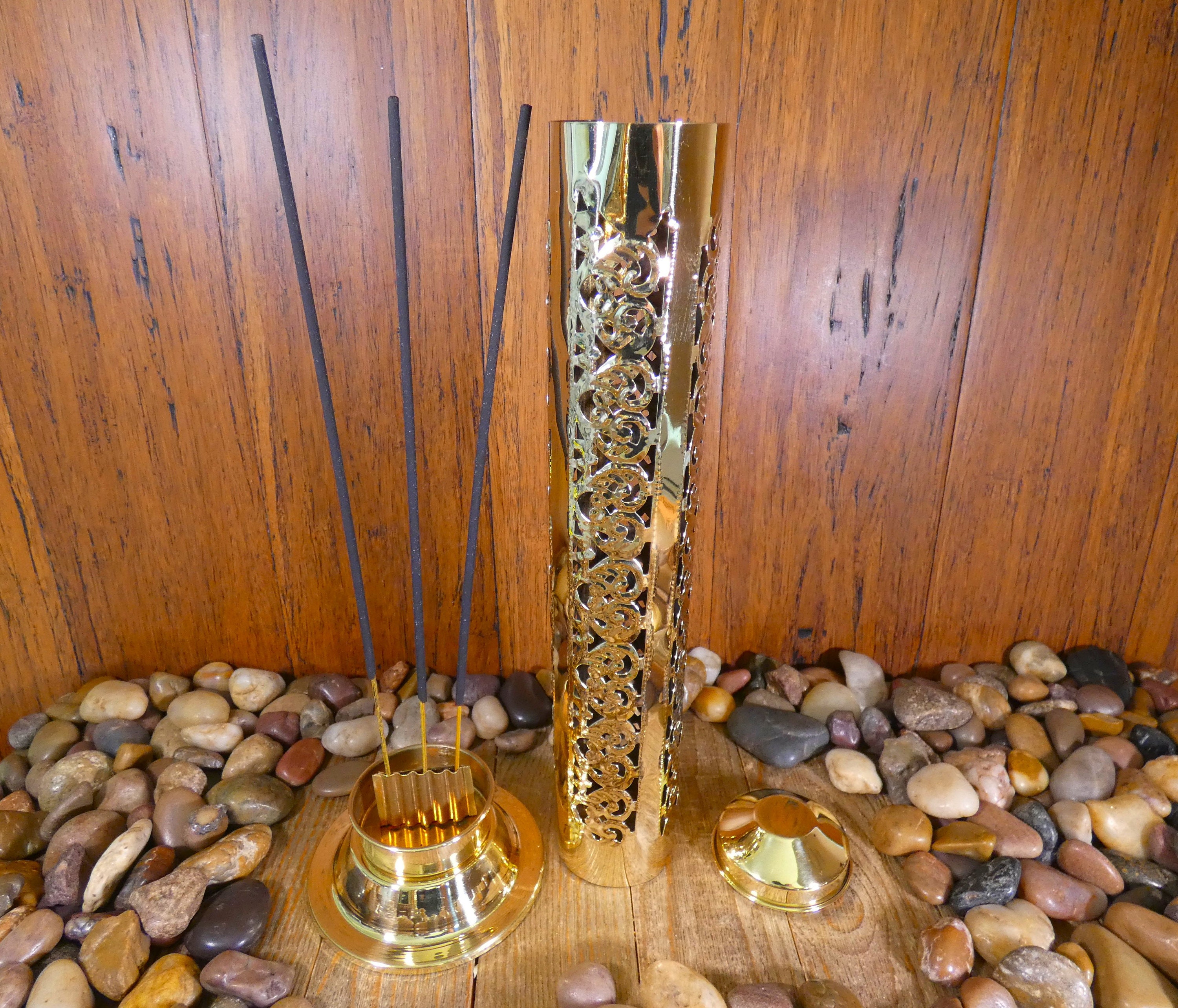 Tall Exotic Brass Stick Incense Burner Incense Burner Stick Etsy
