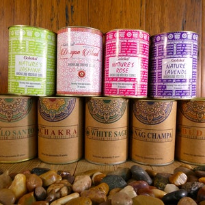 NEW! Goloka Backflow Incense Cones Assorted Scents - Backflow Incense, Backflow Cones, Goloka Incense, Cone Incense, Incense, Nag Champa