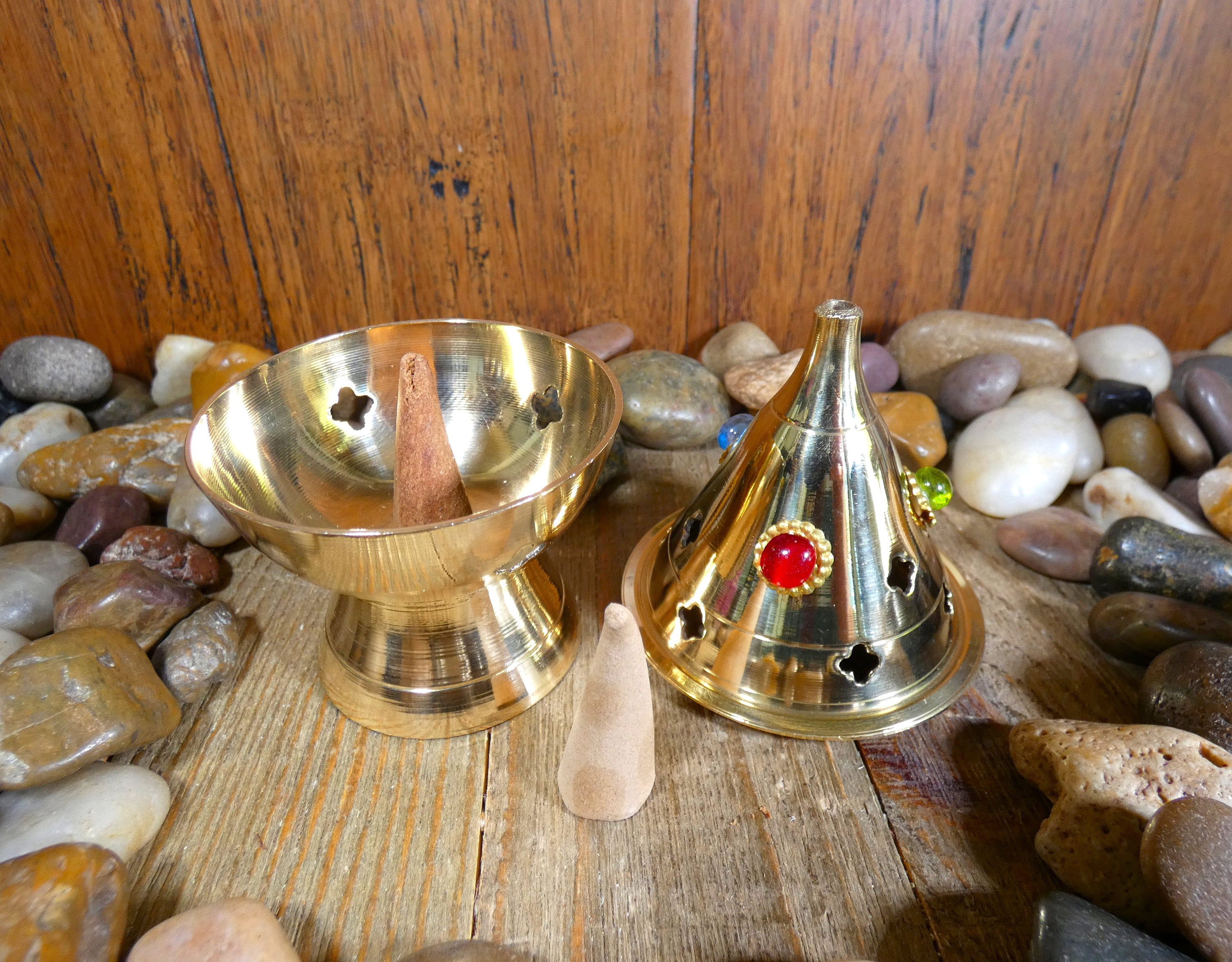 Pretty Beaded Brass Incense Burner Brass Incense Burner Etsy