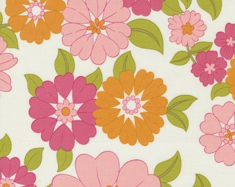 Flower Power Blooming Blossoms - Maureen McCormick "Marcia Brady" - 3  Color Options - Moda - Multiples Cut Continuously - 100% Cotton
