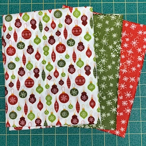 3-Yard Fabric Pack - 1 Yard of 3 Different CHRISTMAS Fabrics - 8 Options - Designed For Use With 3-Yard Quilt Patterns - 100% Cotton