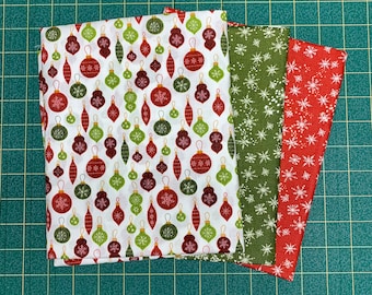 3-Yard Fabric Pack - 1 Yard of 3 Different CHRISTMAS Fabrics - 8 Options - Designed For Use With 3-Yard Quilt Patterns - 100% Cotton