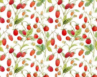 Hedgehog Hollow Strawberries - In The Beginning Fabrics - Multiple Quantities Cut Continuously - 100% Cotton