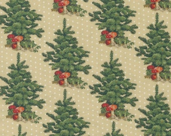 Christmas Faire Trees Eggnog - Moda - Cathe Holden - Sold by 1/4 yard - Cut from bolt - Multiple quantities will be cut in one piece