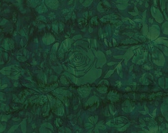 Brilliant Gems Large Mixed Floral - Emerald - Hoffman Bali Batiks - Multiples Ordered Will Be Cut Continuously - 100% Cotton