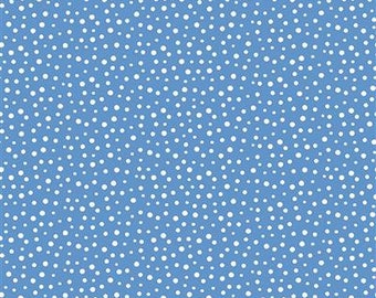 Susybee Irregular Dot - Medium Blue  - Clothworks - Cut From Bolt - Multiple Quantities Cut Continuously -  100% Cotton