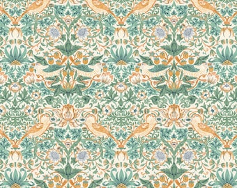 Buttermere - Strawberry Thief - Mint - Morris & Co - Free Spirit Fabrics - Multiples Cut Continuously - 100% Cotton